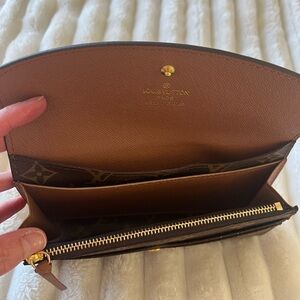 Louis Vuitton Brown Leather Wallet with Gold Accents